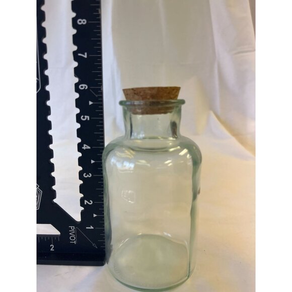 Clear Glass Apothecary Style Bottle With Cork Lid 6 Inches Tall Vintage-Inspired - Picture 2 of 2